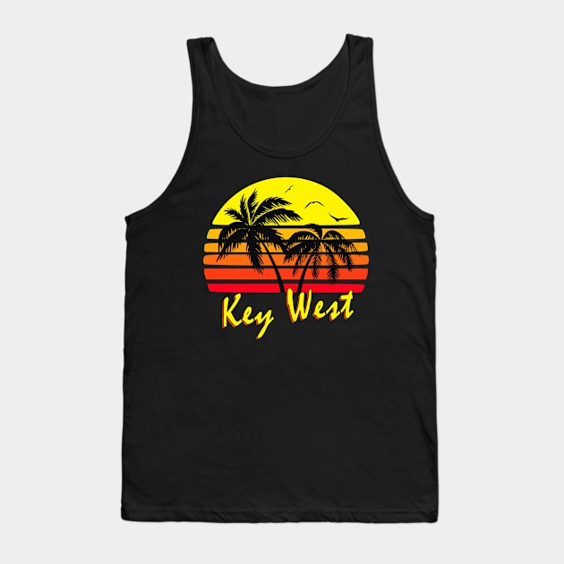 Key West Retro Sunset Tank Top by Nerd_art